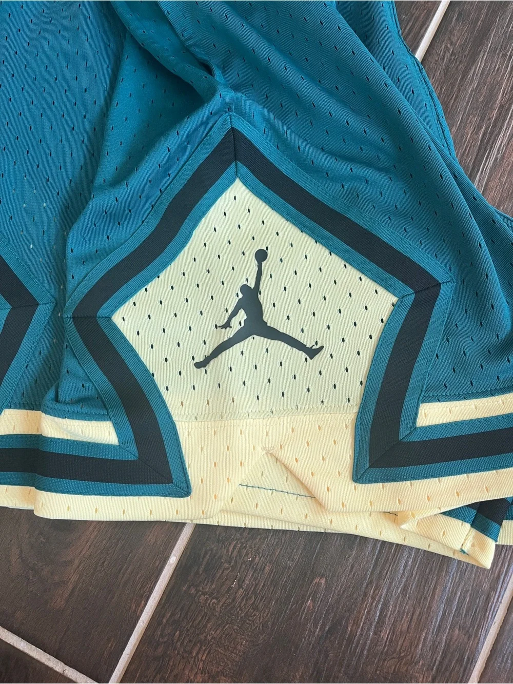 Jordan Men’s Teal & Yellow Basketball Shorts